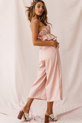 Thea Ruffle Crop Top Jumpsuit Blush