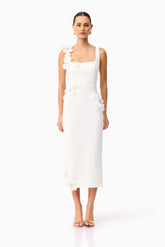 Chantelle 3D Midi Dress in White