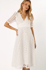 Camellia Midi Dress - White