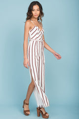 Kallie Striped Jumpsuit White