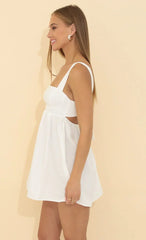Jacquard Fit and Flare Dress in White