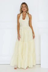Sunbeam Smile Halter Maxi Dress Butter