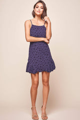 Laura Strappy Back Geometric Dress Navy