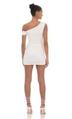 Off Shoulder Bodycon Dress in White