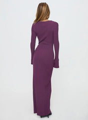 Tesley Long Sleeve Maxi Dress Burgundy