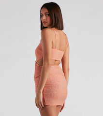 Major Shine Glitter Knit Mini Dress