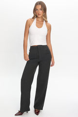 In Disguise Straight Leg Pocket Pants Charcoal