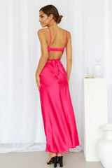 Cherry Pop Midi Dress Hot Pink