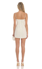 Chiffon Ruffle V-Neck Dress in Pastel Yellow