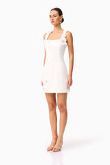 Chantelle Floral Mini Dress in White