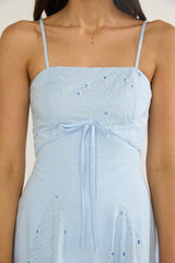 Shaye Embroidery Insert Maxi Dress Blue
