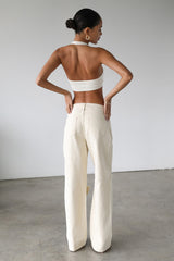 DOGMA Straight Wide Leg Skater Denim Jeans Cream