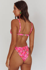 Aether Triangle Bikini Top Pink Floral