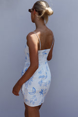 Euro Trip Wrap Mini Dress Nautical White