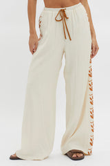 Maghan Side Print Long Pants Beige