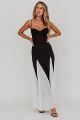 All Mine Godet Hem Maxi Dress Black