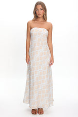 Artice Strapless Maxi Dress Print Geo