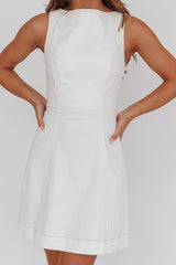 Loreine Tied Back Mini Dress Cream