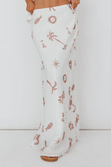 Light Aura Maxi Skirt Print White Tan