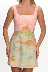Aila Gathered Bust Mini Dress Island Multi