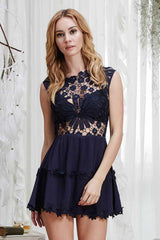 Vicki Sexy Dressy Romper Navy