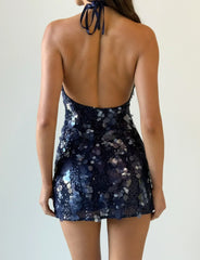 Zana Mini Dress - Navy Sequin