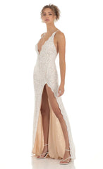 Lace Maxi Dress in White
