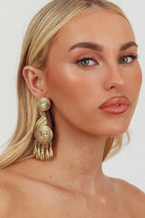 Barbados Spiral Shell Earrings Brushed Gold