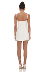 Bow Ties Bodycon Dress in White
