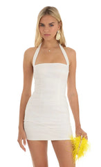 Boop Mesh Bodycon Dress in White