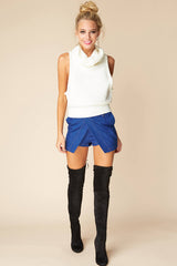 Jenny Sleeveless Cowlneck White