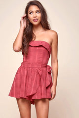 Quin Daytime Strapless Romper Rose