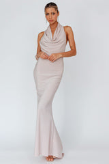 Soleil Moon Halterneck Maxi Dress Sparkle Blush