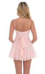 Chiffon Ruffled Dress in Pink