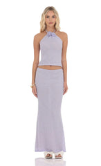 Crochet Florette Two Piece Set in Lavender