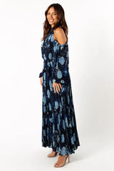 Hilary Pleated Maxi Dress - Pink Floral