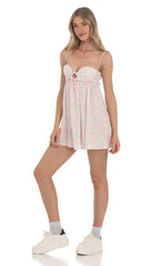 Floral Babydoll Dress in White