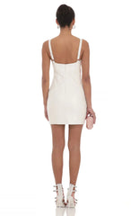 Faux Leather Dress in White