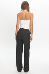 In Disguise Straight Leg Pocket Pants Charcoal