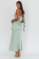 Carmel One-Shoulder Split Maxi Dress Sage