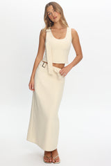 Sunday Moment Buckle Shoulder Top Butter