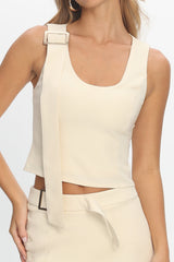 Sunday Moment Buckle Shoulder Top Butter