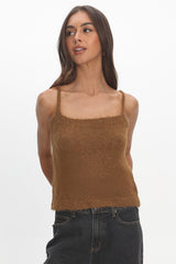 Jorie Knit Cami Top Brown