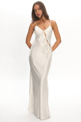 LIONESS About A Girl Maxi Dress Porcelain Polka