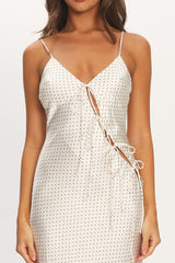 LIONESS About A Girl Maxi Dress Porcelain Polka