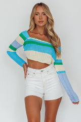 Zandra Long Sleeve Knit Top Blue Multi