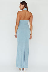 Ileana Twist Bodice Maxi Dress Light Blue