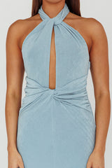 Ileana Twist Bodice Maxi Dress Light Blue