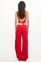 LIONESS Je Suis Halter Top Crimson