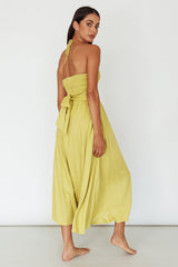 Maravilhosa Keyhole Halter Midi Dress Lime